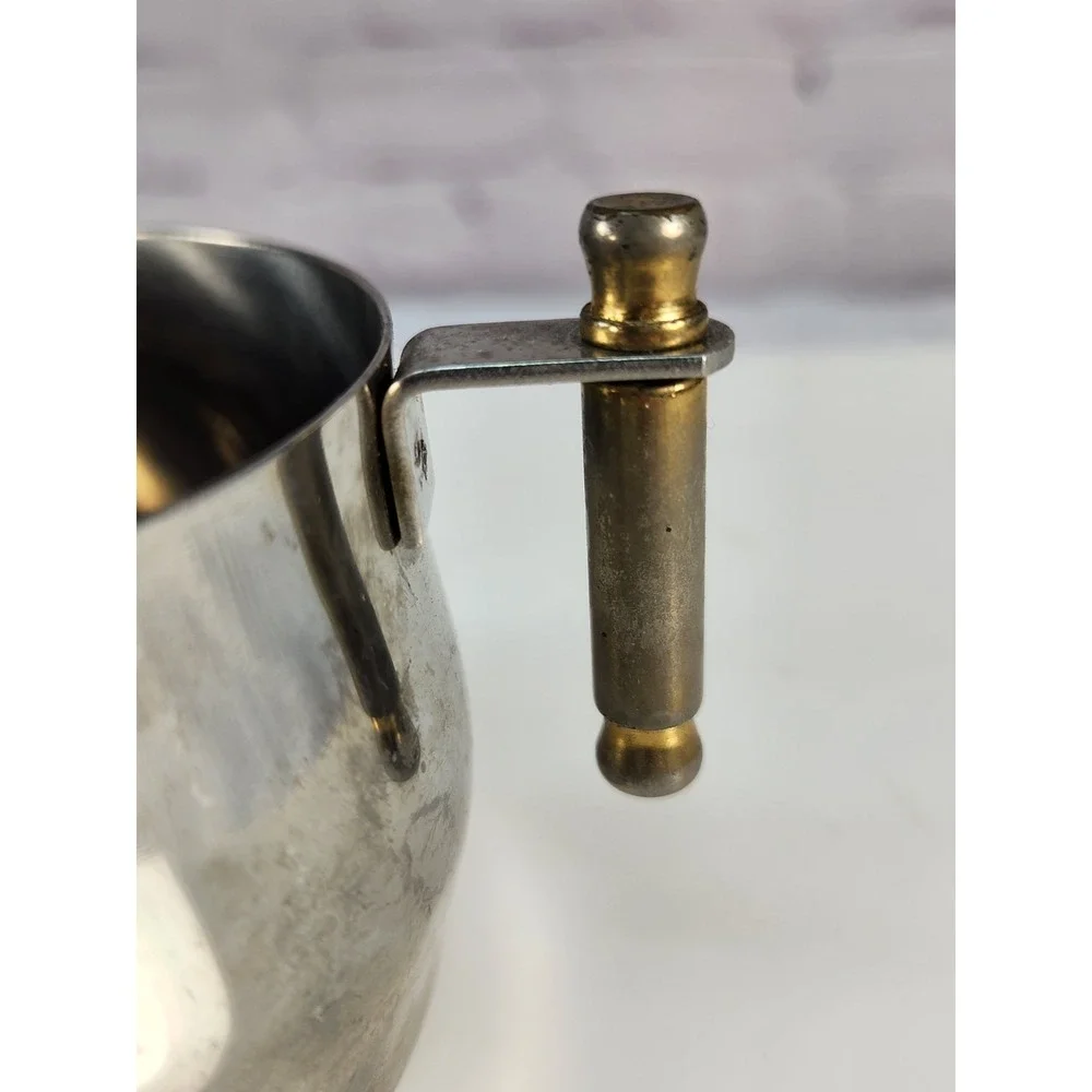 Vev Vigano Inox Stainless Steel 18/8 24k Gold Plated Sugar Bowl